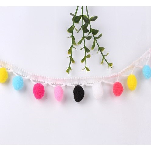 1yard Pom Pom Trim Ball Ribbon MINI Pearl Pompom Fringe Ribbon Sewing Lace Kintted Fabric Handmade 高弹毛球花边(1548L) - Image 12