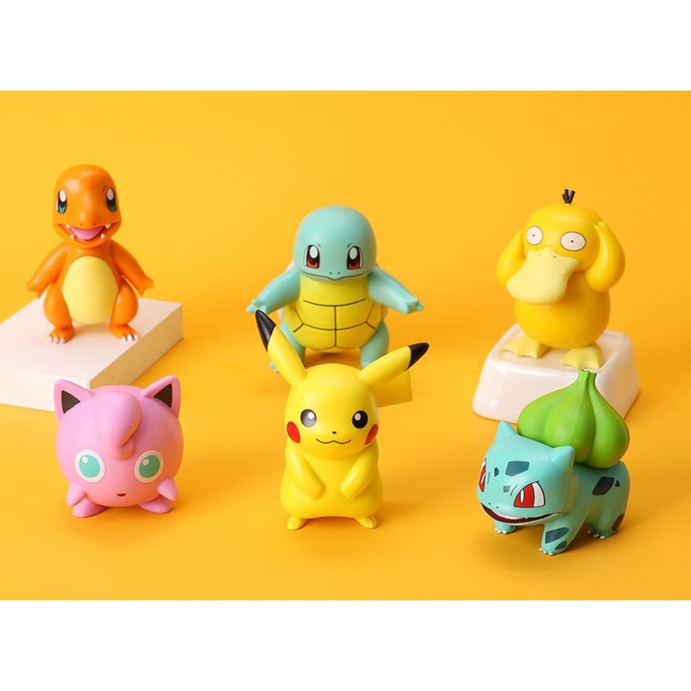 Pokemon Action Figures 1pc or Set/6pcs Pikachu Hand-made Duck Turtle Toy Figure Cake Ornaments 皮卡丘公仔(1791L) - Image 6
