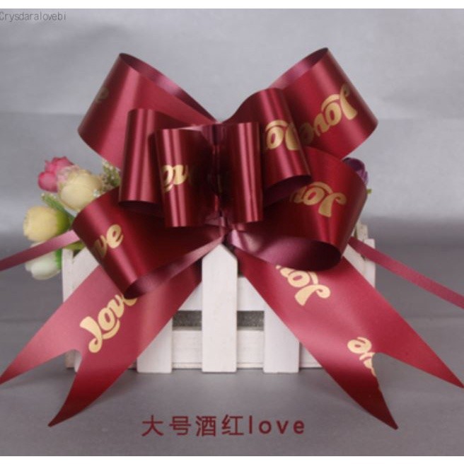 1pc 45# "LOVE""BEST WISHES FOR YOU" Gift Wrap Pull Bows Wedding Birthday Ribbon Decorations for Wedding (1313L) - Image 11