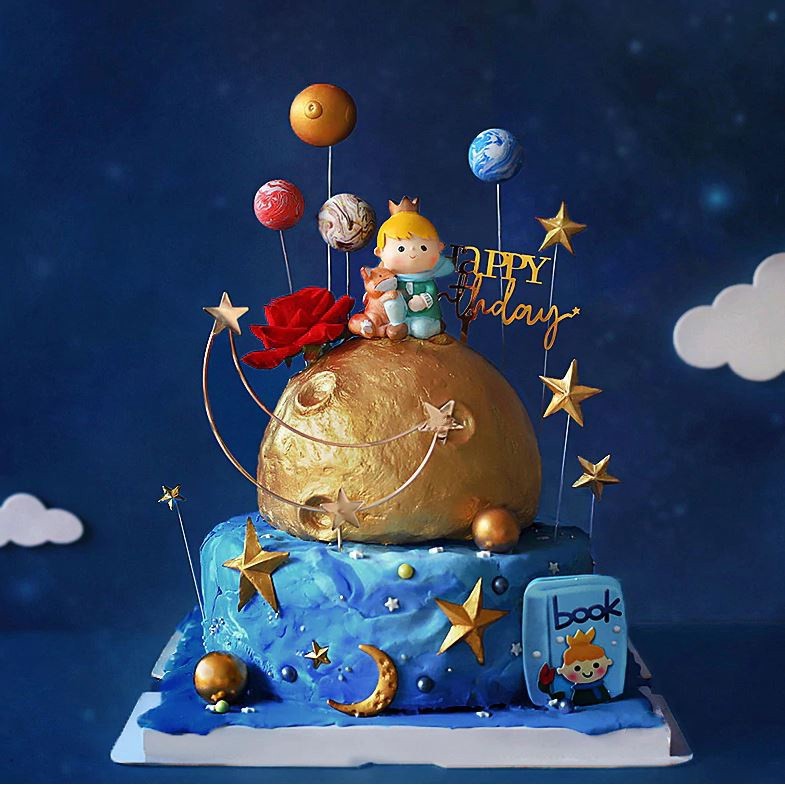 Lovely Little Prince Children Kid Happy Birthday Cake Topper Wedding Party Supplies Baby Shower Girl Boy Fox (935L)