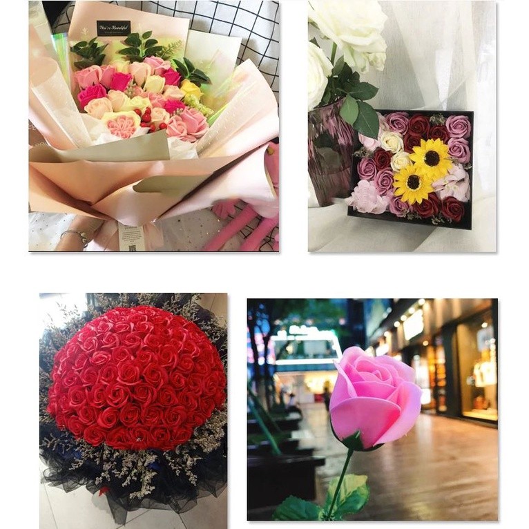 1pc 3.5cm diameter Rose Soap Flower Head Three-layer No Base Rose Soap Flower Head Eternal Flower (502L) - Image 9