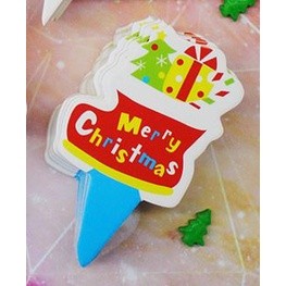 20pcs/pack Christmas Cake Topper Santa Gingerbread House Train Tree Elk Insert Card Xmas New Year Eve Party (1591L) - Image 9