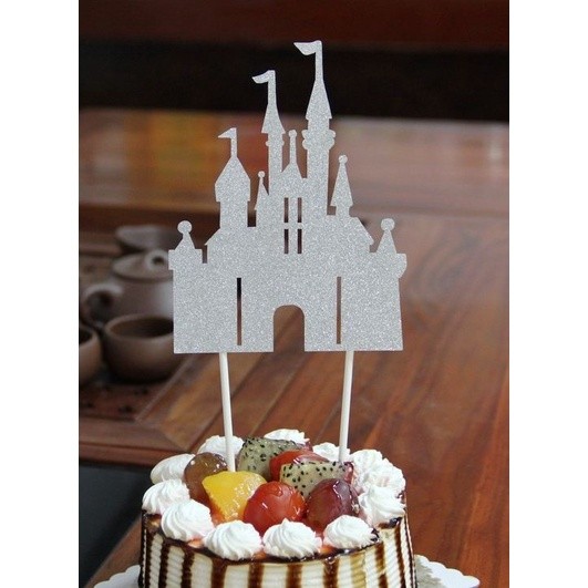 Golden Silvery Blue Paper Glitter Cake Topper Happy Birthday Cupcake Topper For Baby Shower Birthday Party 蛋糕插旗 (399L) - Image 3