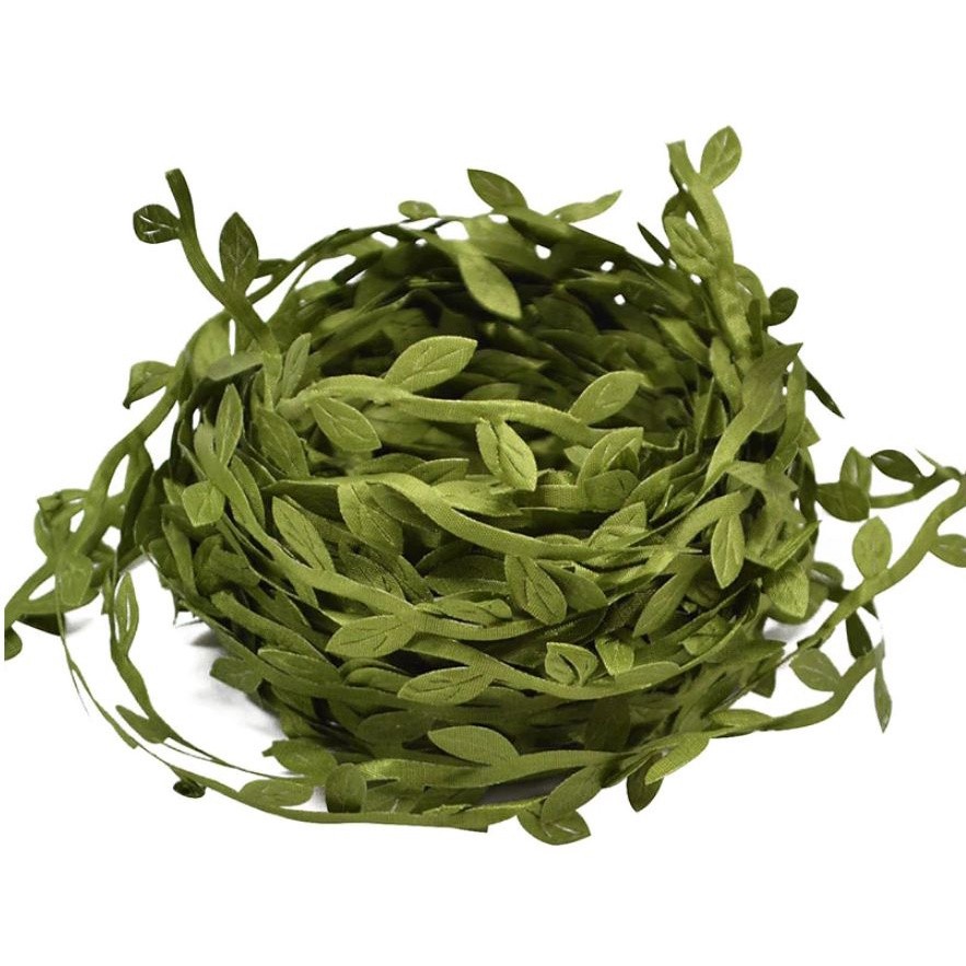 2yards Silk Leaf-Shaped Handmake Artificial green Leaves For Wedding Decoration DIY Wreath Gift Scrapbooking绿叶藤条树叶(851L) - Image 3