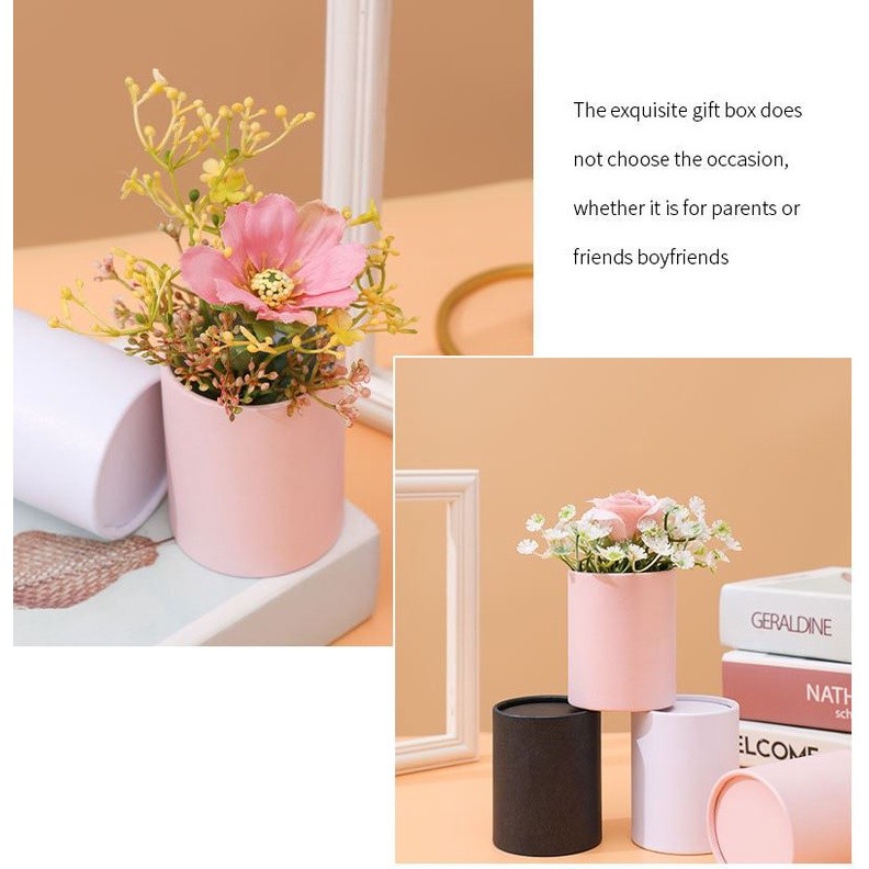 Presents Box Bouquet Mini Paper Packing Case Lid Hug Bucket Vase Replacement Florist Gift Storage Boxes (1524L) - Image 5