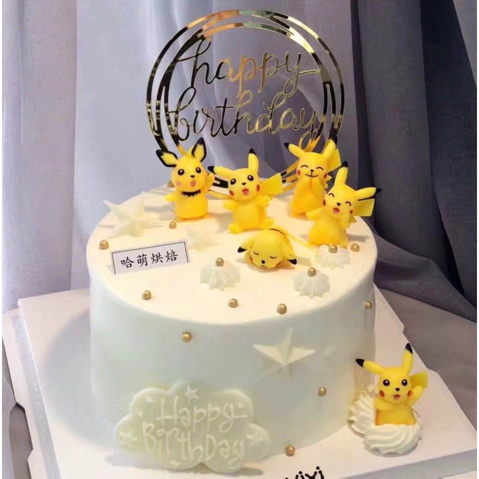 6pcs/set Pokemon birthday cake topper kids children birthday party decorations kids birthday gifts toys(778L)