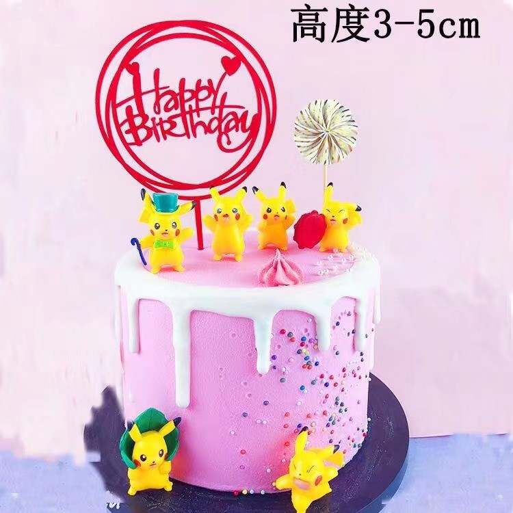 6pcs/set Pokemon birthday cake topper kids children birthday party decorations kids birthday gifts toys(778L) - Image 4