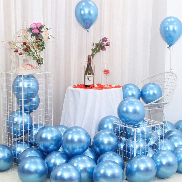 100Pcs 10Inch 1.8g Latex Balloon Pearlescent Metallic Balloon for Birthday Party Wedding Decoration (2103L) - Image 7