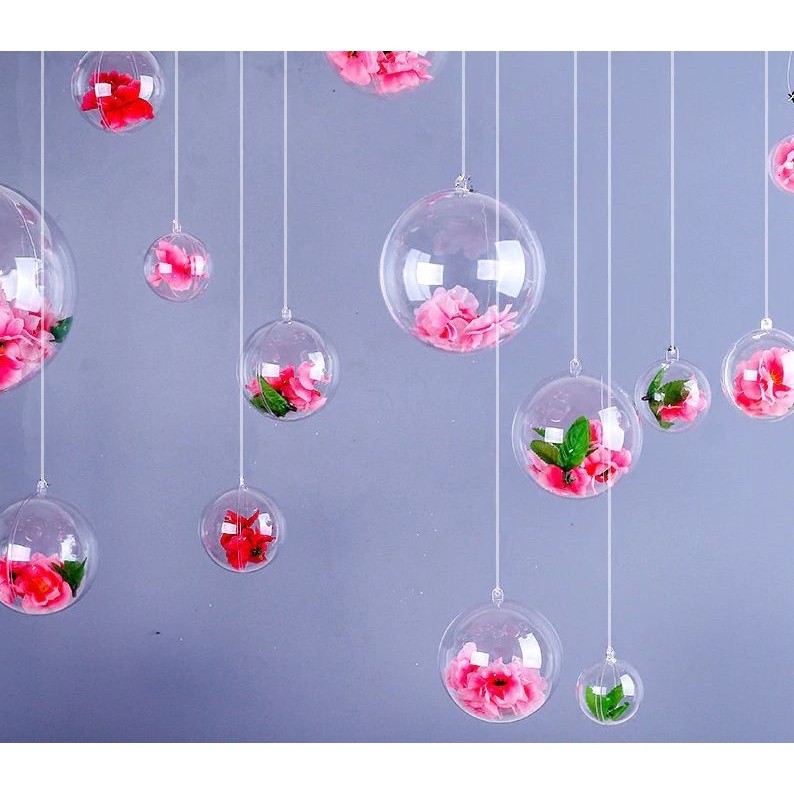 3/4/5/8/10/11/12/14/16/20cm Christmas Tress Ball Transparent Plastic Baubles Christmas Baubles Sphere Fillable (323L) - Image 2