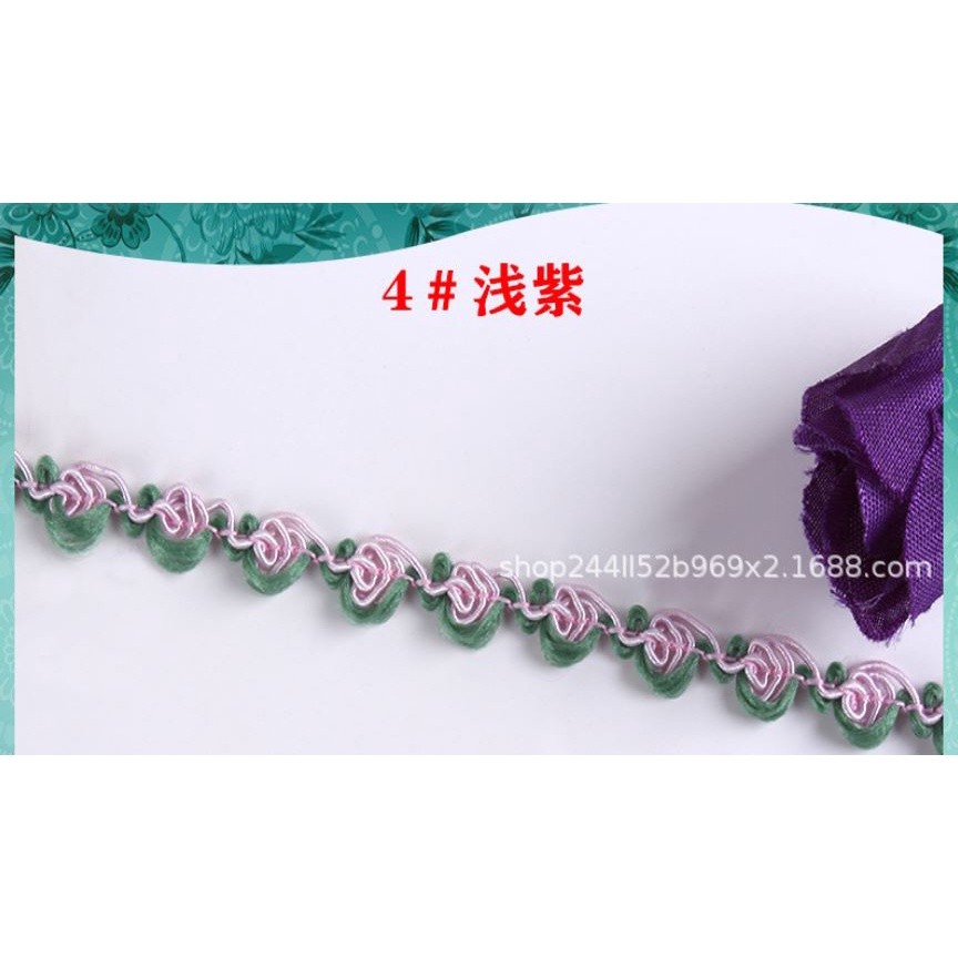 1yard 8mm Latest Lace Fabric Applique Lace Ribbon Trim 1cm Guipure Laces Ribbons Collar Trims Sewing 彩色小弯花边(2085L) - Image 7