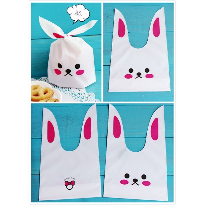 50pcs 22x13.5cm Cute Bunny Cookies Bags Candy Food Biscuit Packaging Soft Bag Candy Gift Bags Birthday Baby(149L) - Image 7