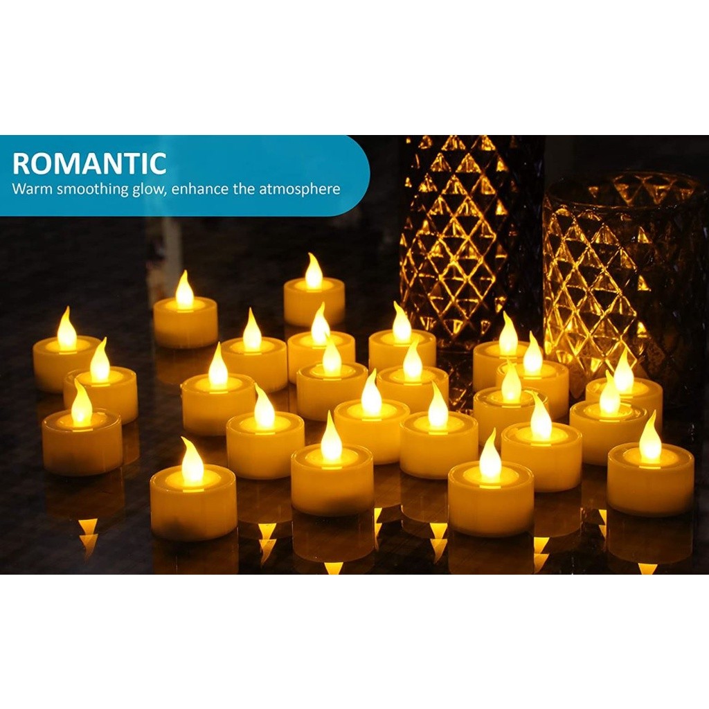 Battery Operated Flameless Led Small Candle Battery Powered Tea Lamp Flashing Christmas Wedding Wedding (1096L) - Image 2