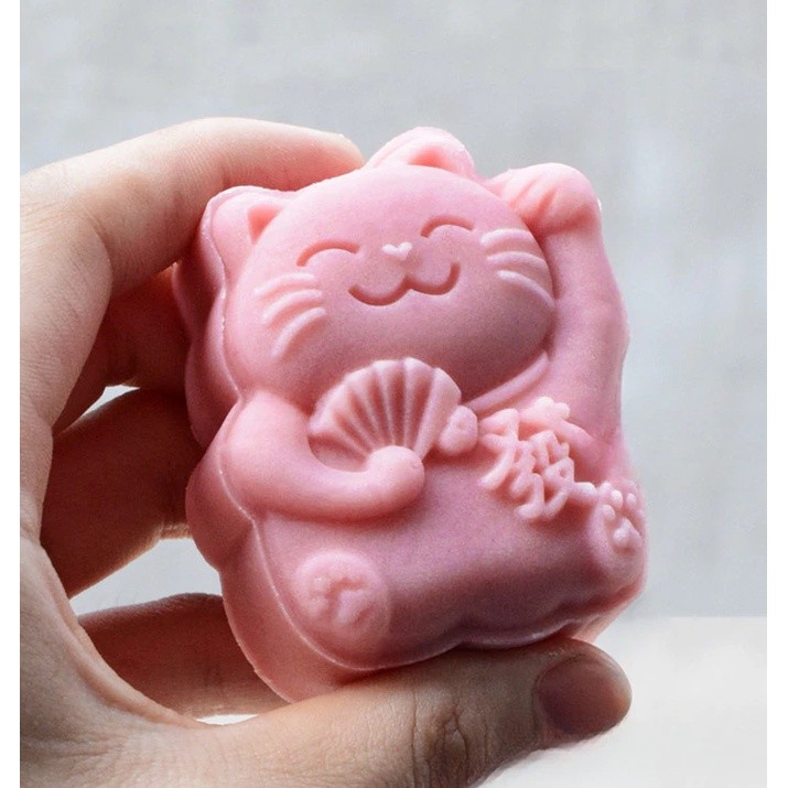 75g Lovely Cat Cake Plungers Mid-Autumn Festival Mooncake Mold Kitchen Gadgets Mooncake Pastry Tool,Pastry招财猫月饼模具(2203L) - Image 3