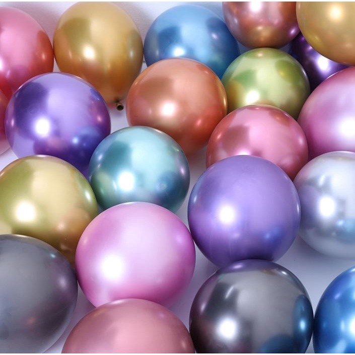 100Pcs 10Inch 1.8g Latex Balloon Pearlescent Metallic Balloon for Birthday Party Wedding Decoration (2103L) - Image 2