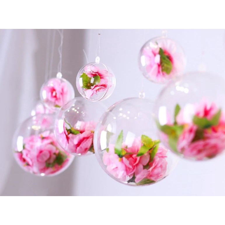 3/4/5/8/10/11/12/14/16/20cm Christmas Tress Ball Transparent Plastic Baubles Christmas Baubles Sphere Fillable (323L)