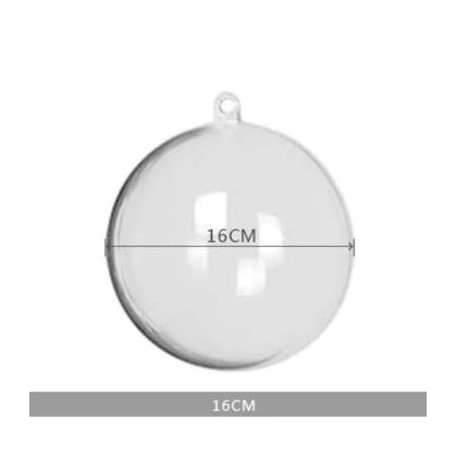 3/4/5/8/10/11/12/14/16/20cm Christmas Tress Ball Transparent Plastic Baubles Christmas Baubles Sphere Fillable (323L) - Image 15