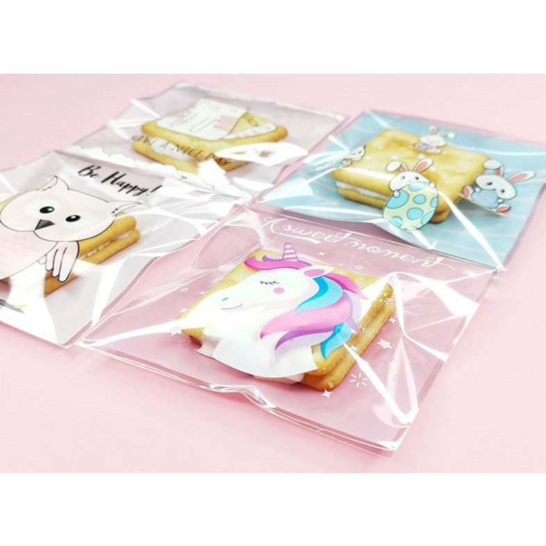 100Pcs 10x10cm Plastic Cartoon Animal Baking Packaging Biscuit Moon Cake Cookie Snack Food Self-Adhesive Candy(2090L) - Image 4