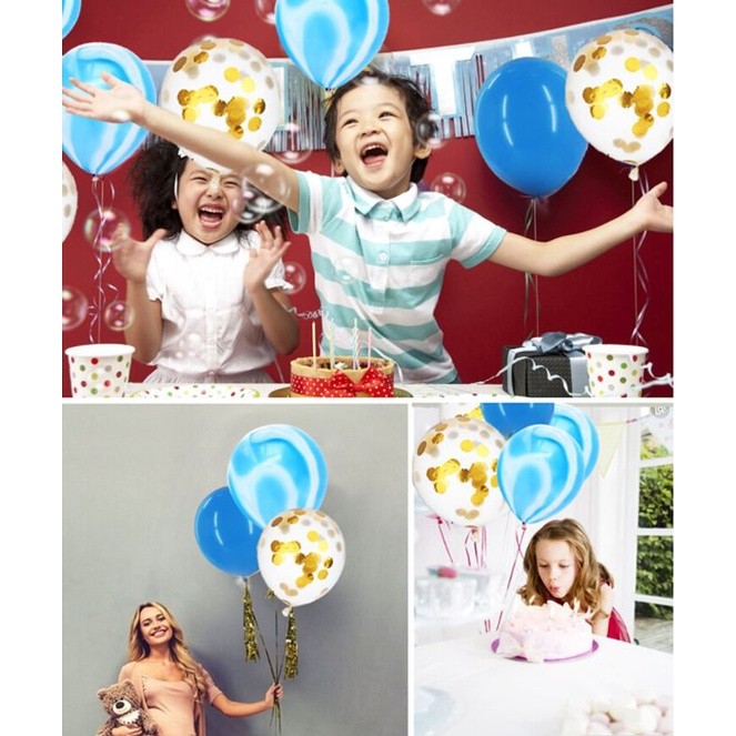 20pc /12-inch latex rose gold balloon set wedding birthday party agate sequins balloon decoration(308L) - Image 5