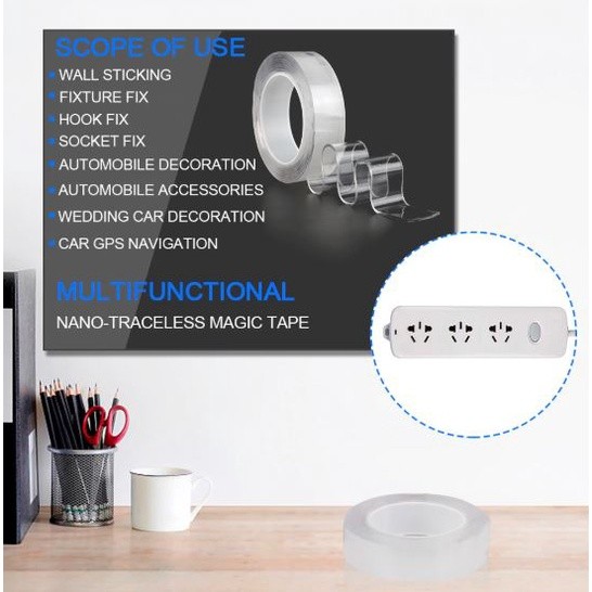 3m Reusable Double-Sided Adhesive Nano Traceless Tape Removable Sticker Washable Adhesive Loop Disks Tie Glue (580L) - Image 4