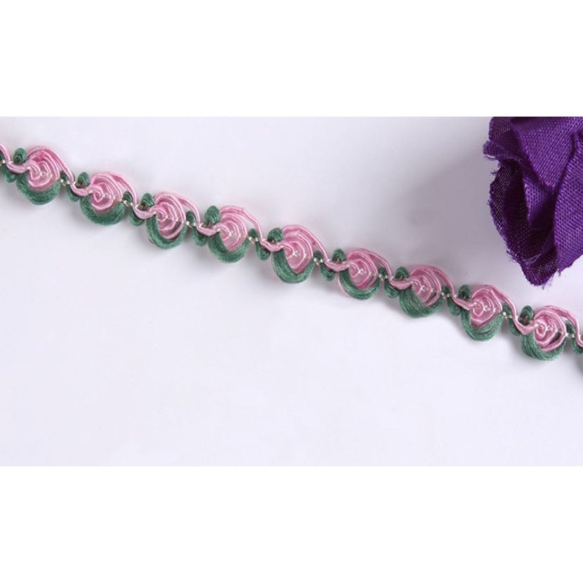 1yard 8mm Latest Lace Fabric Applique Lace Ribbon Trim 1cm Guipure Laces Ribbons Collar Trims Sewing 彩色小弯花边(2085L) - Image 5