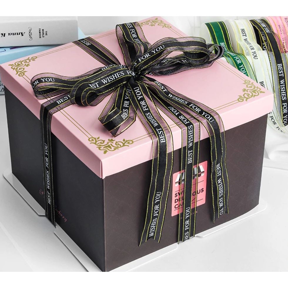 2.5cm 45m Printed Best Wishes for You Hot Phnom PenhPolyester Ribbon Bow Craft Wedding Party (902L) - Image 5