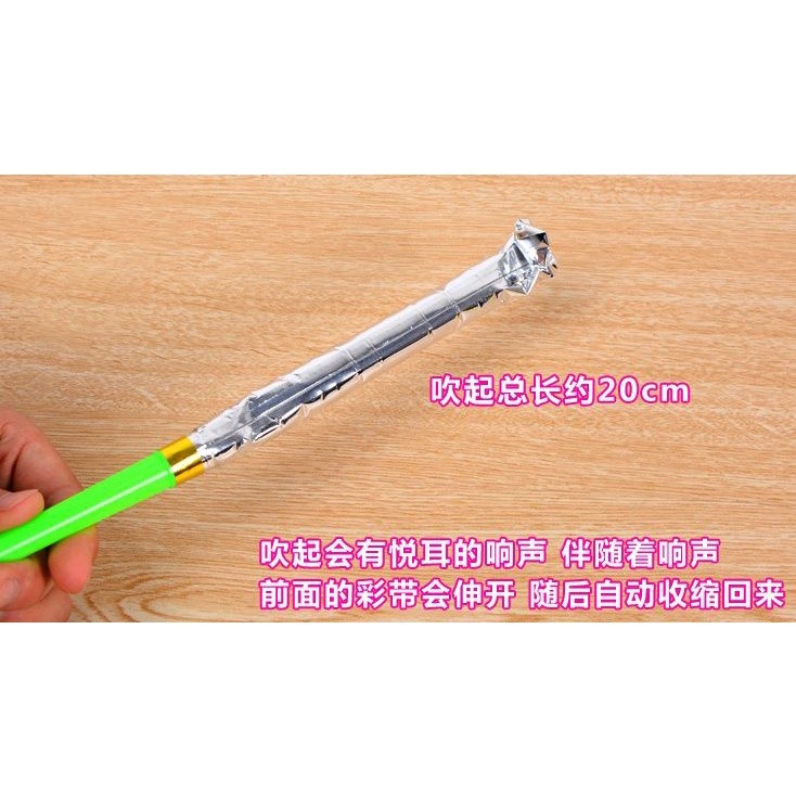 8pcs Children's birthday party plastic toy blowing dragon roll horn props blowing dragon whistle(345L) - Image 5