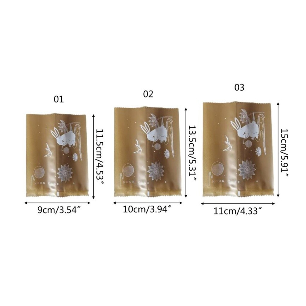 100Pcs Cake Packaging Wrapper For Moon Rabbit Baking Point Food Bag DIY Plastic Clear Gift Bag 中秋流心月饼包装袋(2229L) - Image 5