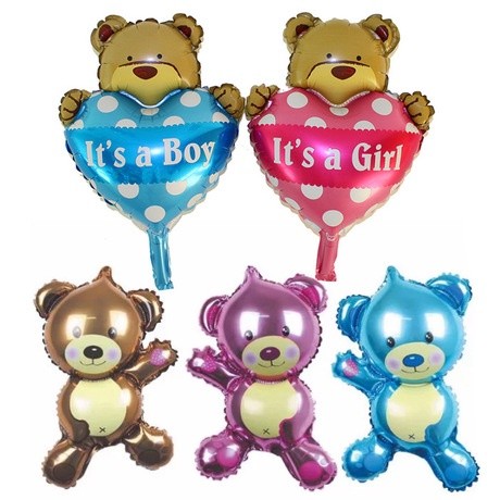 44*26CM Mini Lovely Wave Bear 3 color Hand Holding Stick Aluminum Foil Balloon(268L)