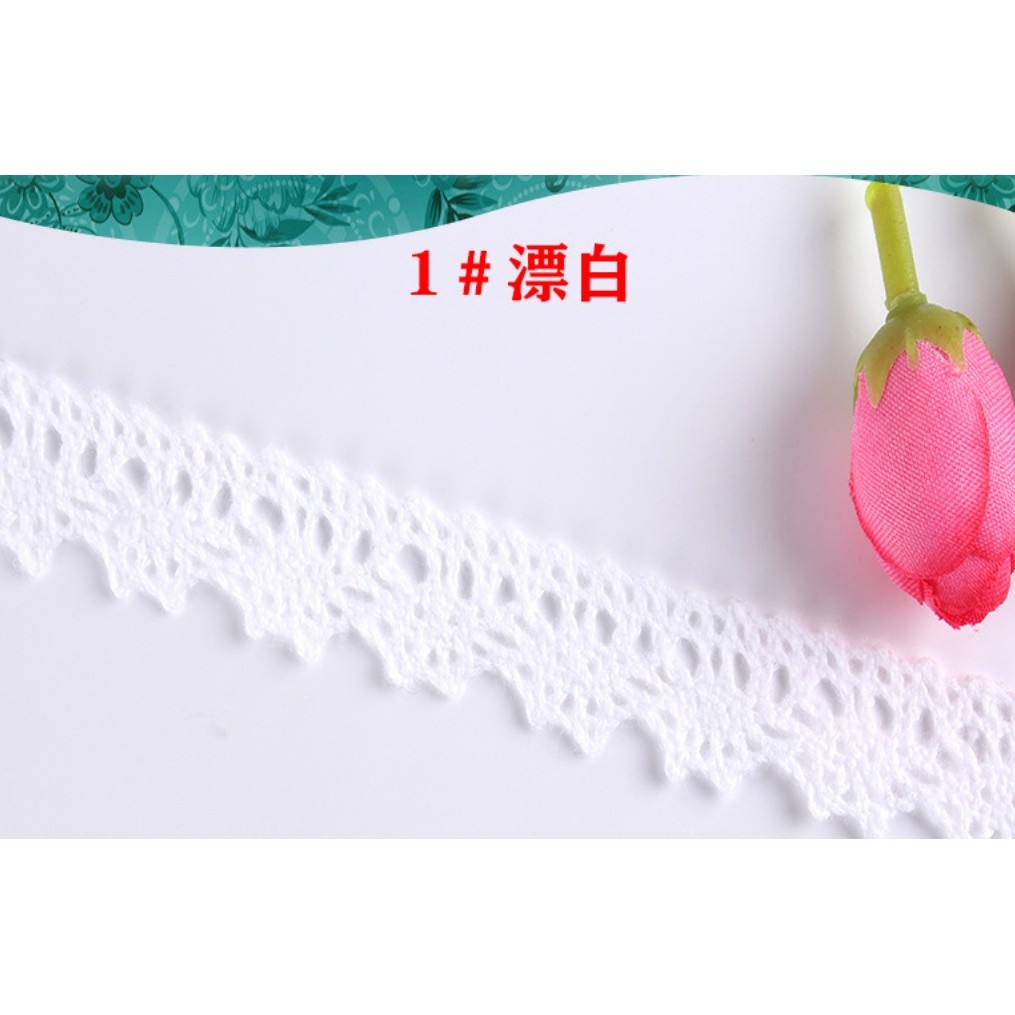 1yard Cotton Lace Trim Ribbon Beige Sewing Trim Lace Ribbon Crochet Lace Fabric DIY Wedding Party纯棉线花边(2173L) - Image 7