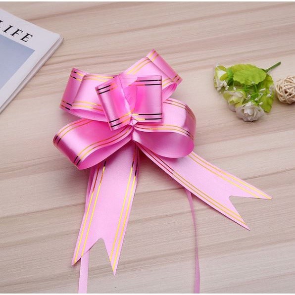 5pcs/pack 45# Large Pull Bows Flower Ribbon (Gold) For Wrapping Gift Decorate Wedding Car Party Christmas (1421) - Image 19