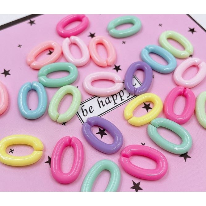 10Pcs Mix Color Opening Acrylic Chain Solid U-shaped Open Ring Link Chain for DIY Making Earrings Necklace(2138L) - Image 2
