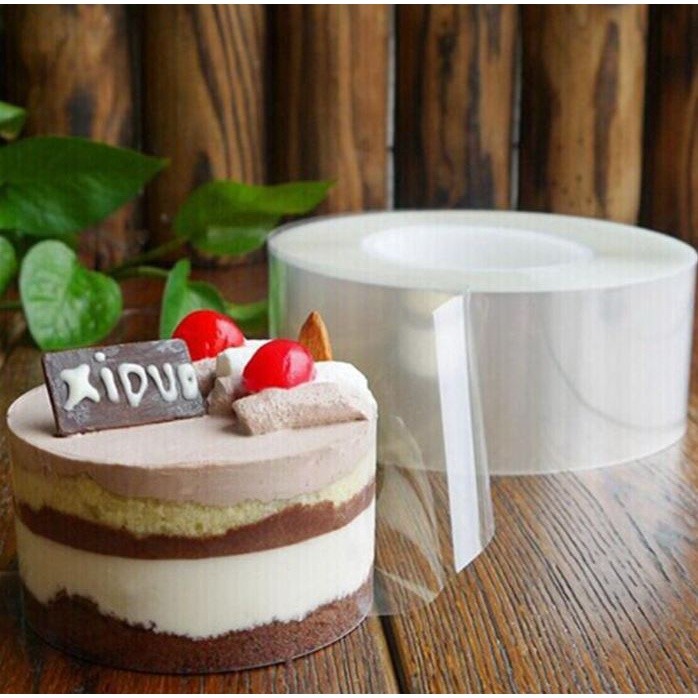 6/8/10/12cm Transparent Paper Clear Mousse Surrounding Edge Wrapping Tape BakingCake Dessert Collar DIYCake Decor(1011L)