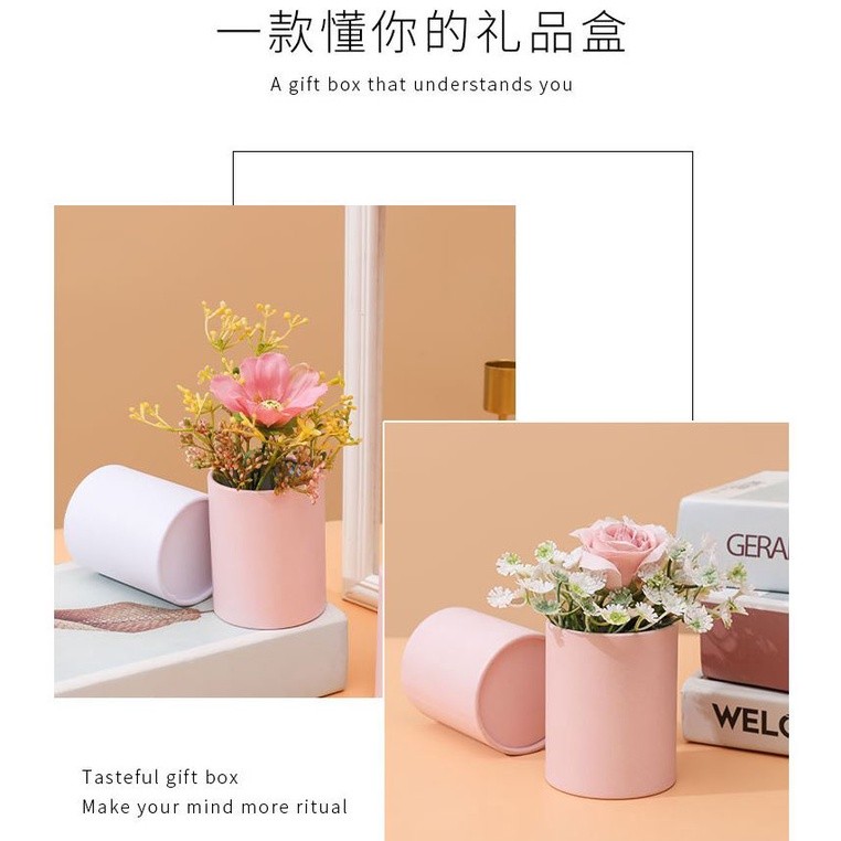 Presents Box Bouquet Mini Paper Packing Case Lid Hug Bucket Vase Replacement Florist Gift Storage Boxes (1524L) - Image 4