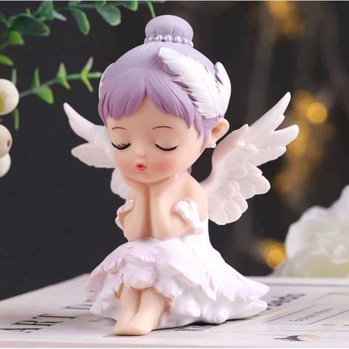 Girl Figurine Fashion Fairy Garden Ballet Girl Figurine Lightweight Girl Figure Car Ornament Angel Decor(1963L) - Image 4
