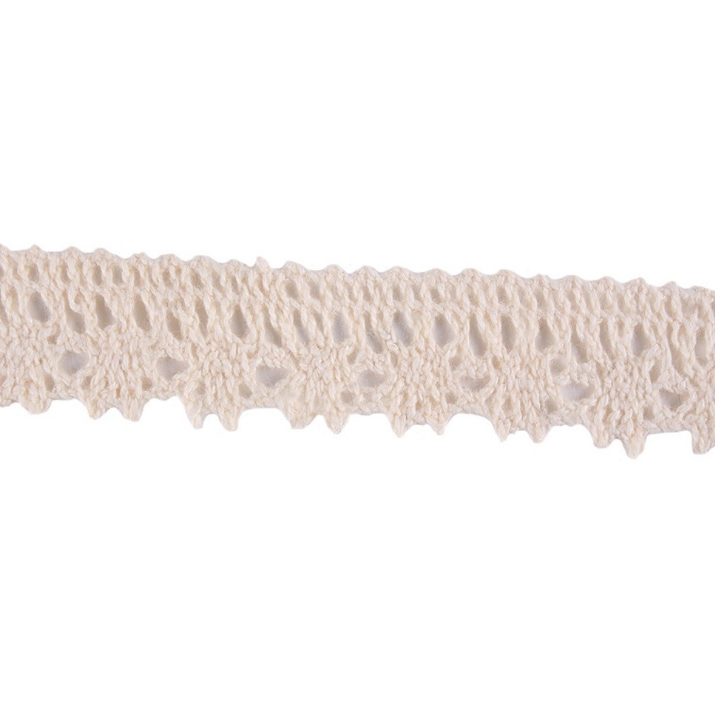 1yard Cotton Lace Trim Ribbon Beige Sewing Trim Lace Ribbon Crochet Lace Fabric DIY Wedding Party纯棉线花边(2173L) - Image 5