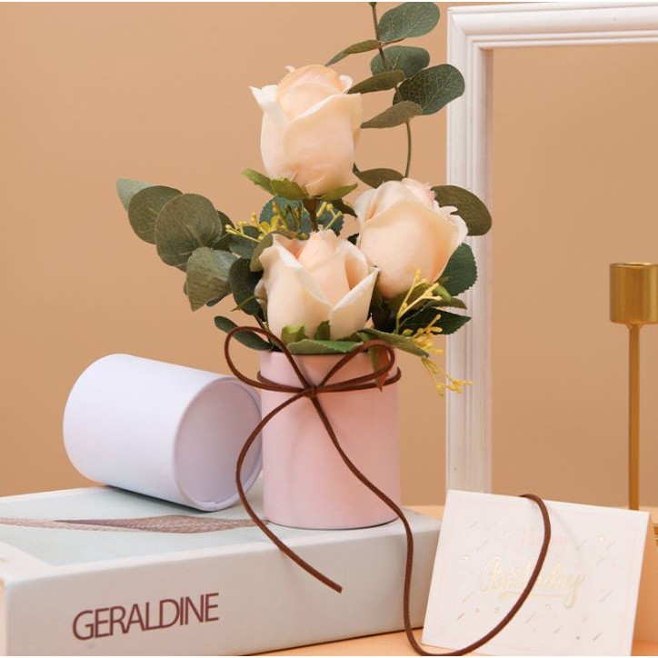 Presents Box Bouquet Mini Paper Packing Case Lid Hug Bucket Vase Replacement Florist Gift Storage Boxes (1524L) - Image 6