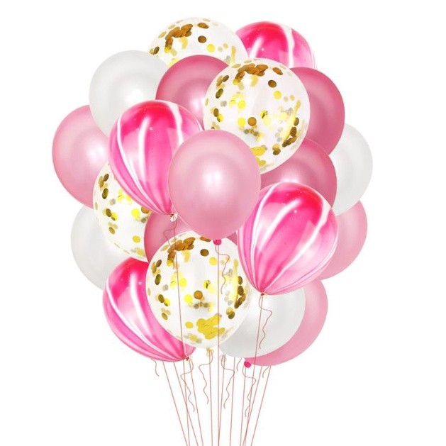 20pc /12-inch latex rose gold balloon set wedding birthday party agate sequins balloon decoration(308L) - Image 8
