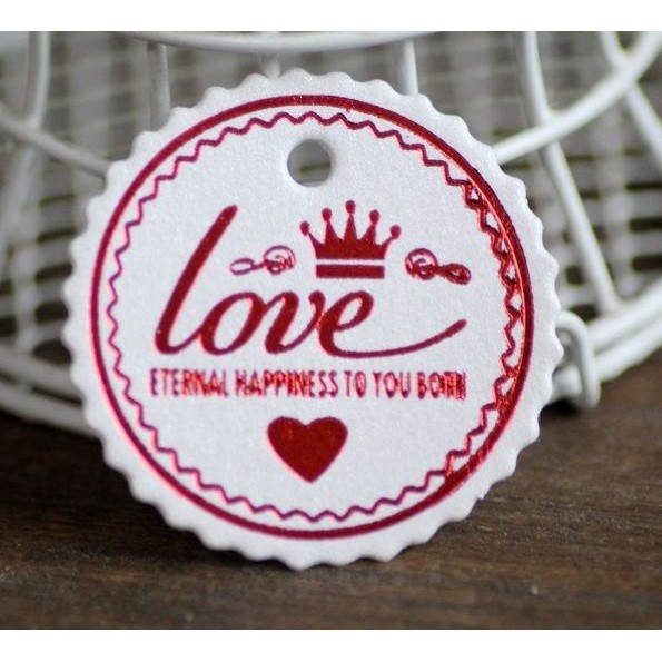 48pcs~80pcs Heart Round Gift Paper Tags Love Candy Baking Cookie Gift Paper Box Heart Tag Label 喜糖盒卡 (894L) - Image 10