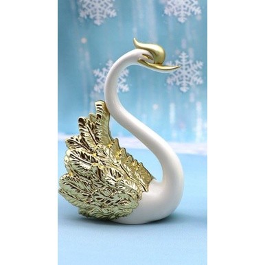 Swan And Crown Swan Cake Topper Plastic Sculpture Swan Decoration Cake Topper Figurine Decoration Desktop Car (937L) - Image 9