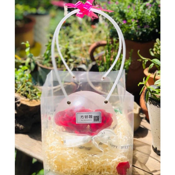 Transparent Cake Box With Handle Clear Boxes For Packaging Square Long Handle Bag Plant Flower Bag Cake Dessert(1099L) - Image 4