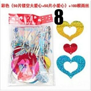 Laser balloon pendant decoration sequins love word stars rain silk ornaments birthday wedding room(177L) - Image 16