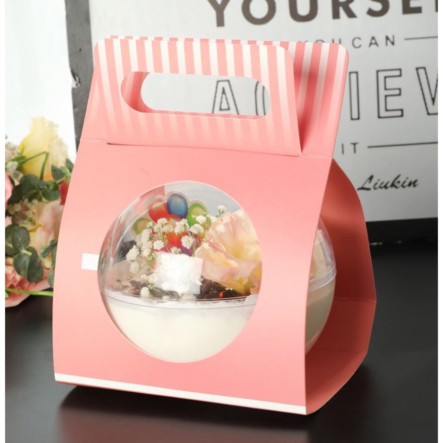 10/14/16mm Transparent Open Plastic Clear Gift Present Box Decoration Plastic Cake Container Portable Mousse Ball(1098L) - Image 12
