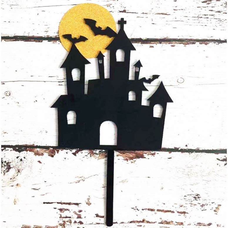 Creative Cake Decoration Acrylic Happy Halloween Cake Toppers Spider Pumpkin Witch Scray Cupcake Toppers Halloween(979L) - Image 5