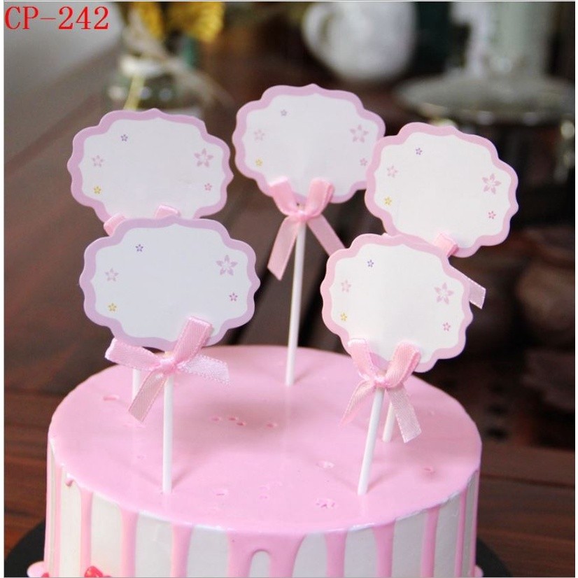 5PCs Happy Birthday Paper Cake Topper Party Cupcake DIY Cake Top Flags Birthday Party Decoration For Home Cake(1594L) - Image 5