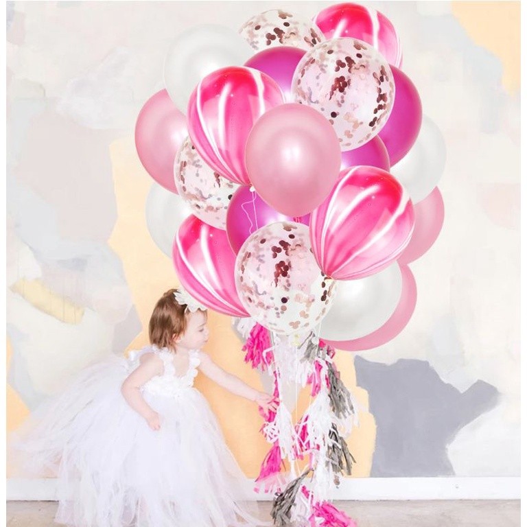 20pc /12-inch latex rose gold balloon set wedding birthday party agate sequins balloon decoration(308L) - Image 4