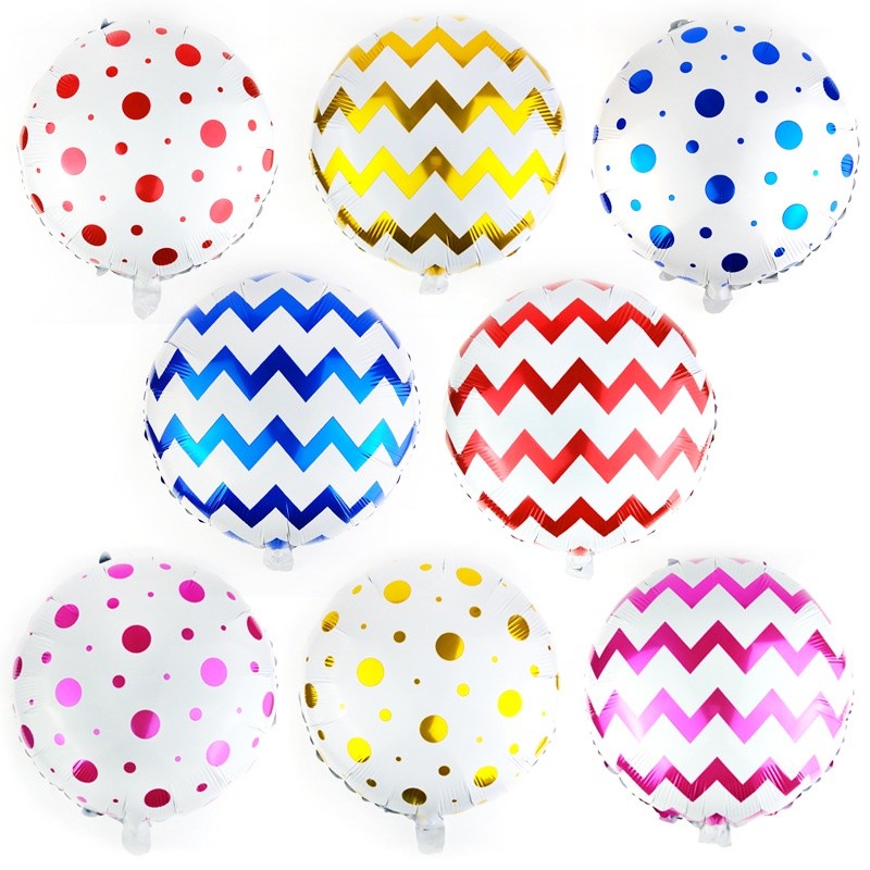 18inch Corrugated Dot Aluminum Balloon Wave Pattern Balloon Round Decoration Festival Party Supplies(212L)