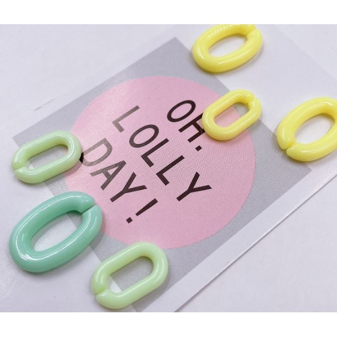 10Pcs Mix Color Opening Acrylic Chain Solid U-shaped Open Ring Link Chain for DIY Making Earrings Necklace(2138L) - Image 3