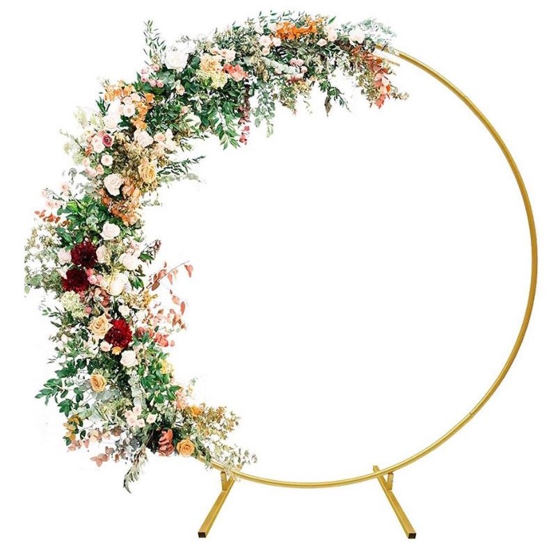 Round Backdrop Stand Metal Circle Balloon Arch Frame Kit Circle Arch Stand for Valentine's Day Wedding (2095L) - Image 2