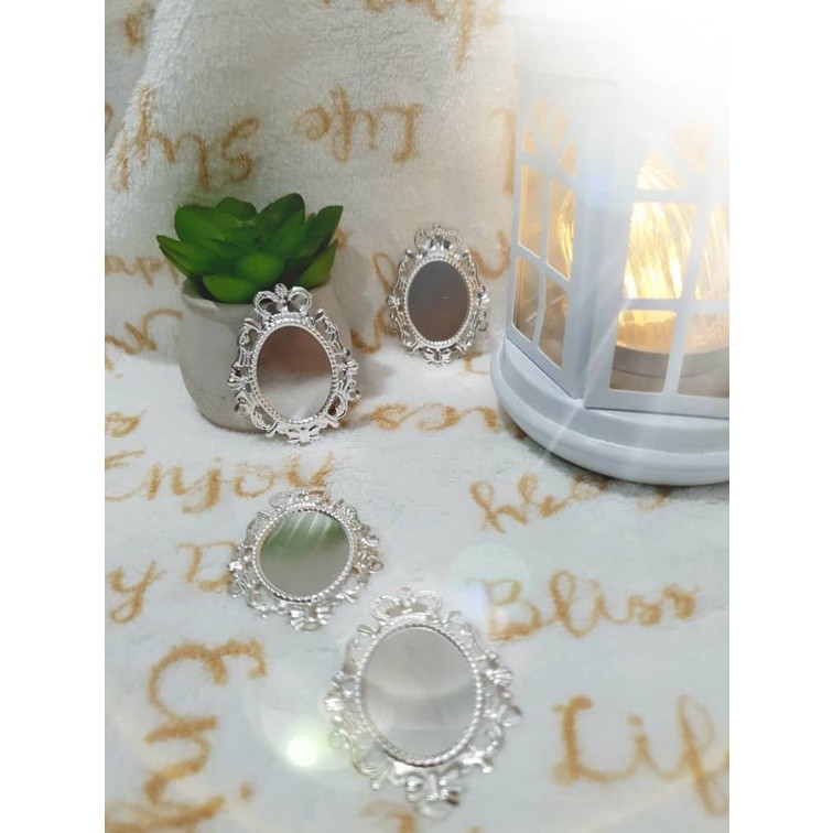 2pcs Silver Plated Brooch Pin Classic Style Cameo Cabochon Base Setting DIY Jewelry (2171L)