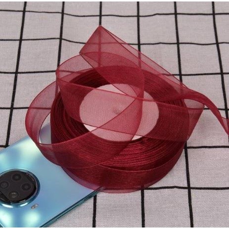 2.5cm 45m Chiffon Organza Ribbon Colorful Tape Satin Ribbons for DIY Handmade Crafts Gift Packaging Wedding Decor(2216L) - Image 8